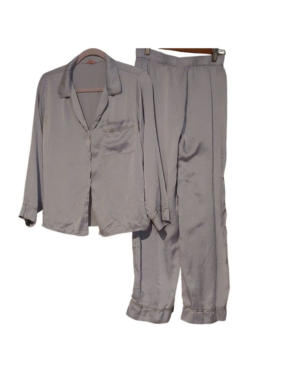 Eberjey Washable Silk Pajama Set Piped Luxury Sleepwear Quiet Luxury Lounge SP
